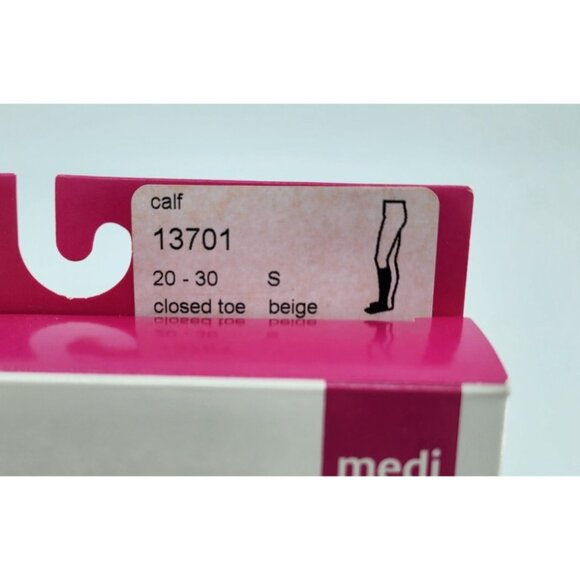 x3 Assure Medi Medical Compression Stockings Calf Closed Toe Beige 20-30 13701 S - Picture 11 of 14